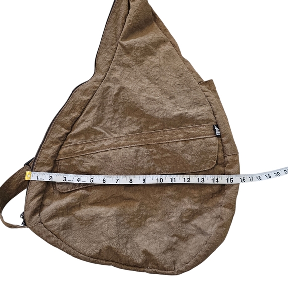 Vintage Ameribag Large Healthy Back Brown Poly Nylon Shoulder Bag Crossb… - Picture 12 of 13